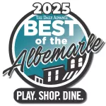 2025 Best of the Albemarle logo by The Daily Advance, text: Play. Shop. Dine.