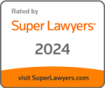 Super Lawyers 2024 badge for top-rated attorneys, promoting excellence in legal services. Visit SuperLawyers.com for more info.
