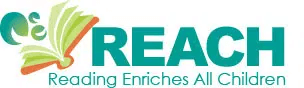 REACH logo with an open book and tagline Reading Enriches All Children.