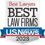 Best Law Firms 2023 U.S. News award emblem, recognizing top legal services in Best Lawyers magazine.