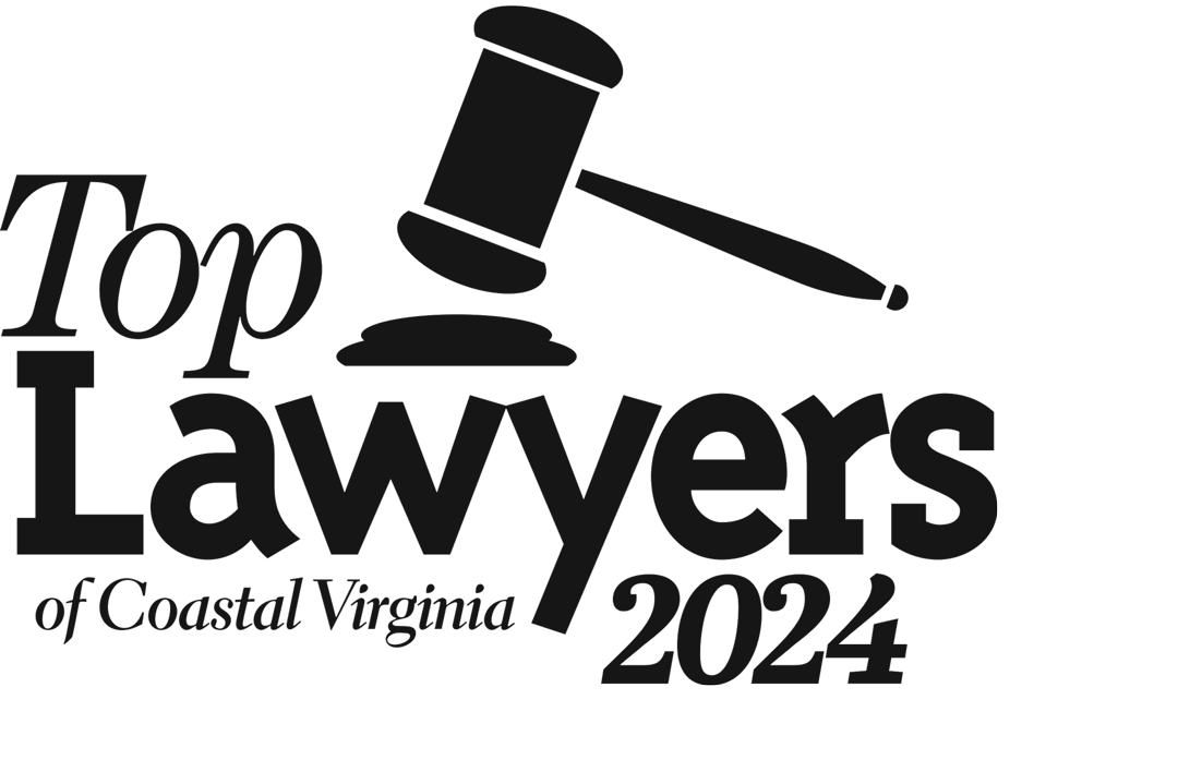 Top Lawyers of Coastal Virginia 2024 logo with judge's gavel, highlighting legal excellence in the region.