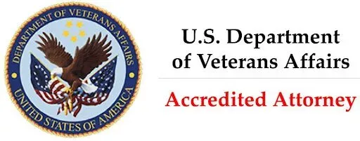 Seal of U.S. Department of Veterans Affairs next to text: Accredited Attorney.